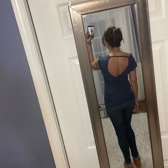 BCBGMAXAZRIA Silk Blend Turquoise Blue Sleeveless Cowl Neck Sweater Top XS - Picture 7 of 12